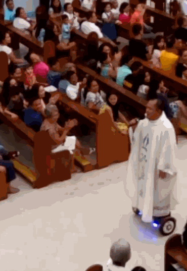 A priest and his hoverboard - Imgur