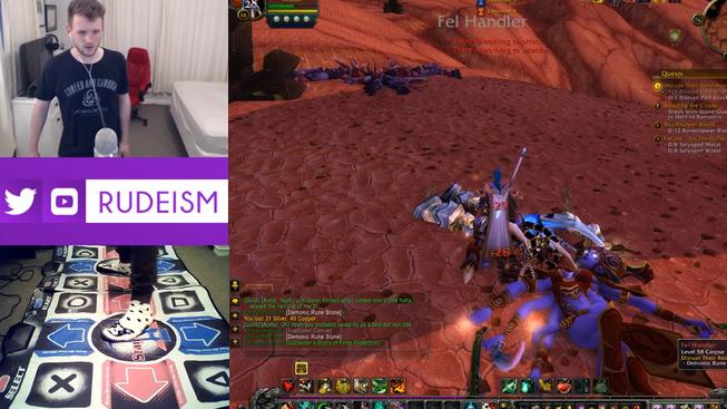 Sledujte, jak se Twitcher snaží hrát World of Warcraft pomocí Dance Padu!