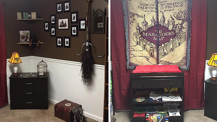 Rodiče vytvořili svému nenarozenému dítěti creepy pokoj ve stylu Harryho Pottera