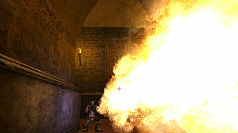 Ukázka plamenometu v Gore