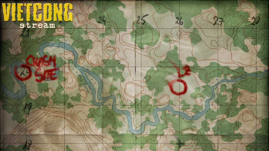 2D mapka levelu Stream z Vietcongu