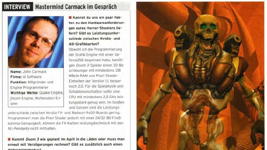 Hardwarové požadavky DOOM III?