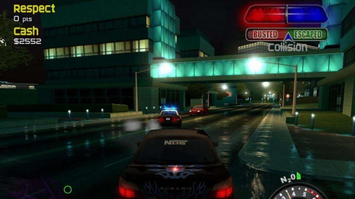 Jízda noční ulicí ve Street Racing Syndicate