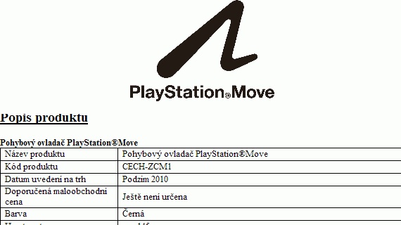 Tisková zpráva Sony k PlayStation Move