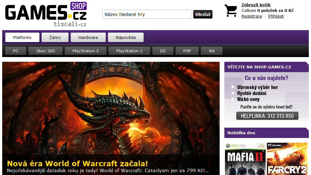 Tiscali Media otevírá obchod s hrami!