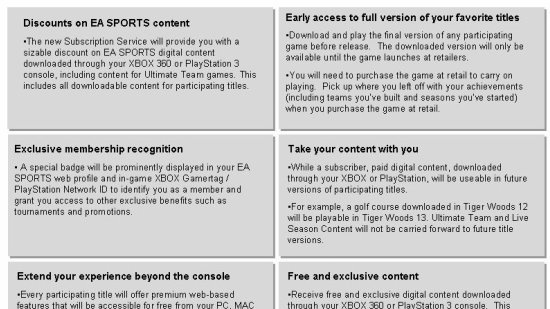 EA Sports spojí sportovní hry placenou službou