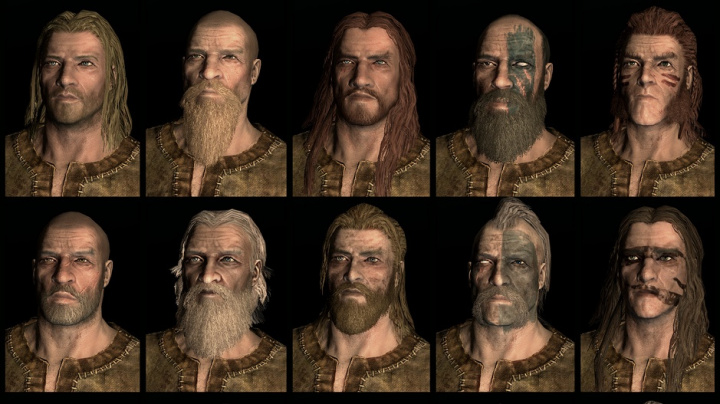 Koncepty deseti ras z Elder Scrolls V: Skyrim