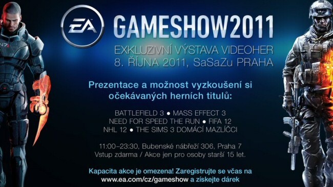 Přijďte za námi na videoherní výstavu EA Gameshow 2011