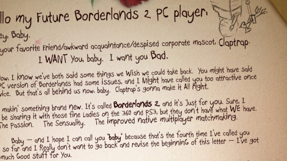 Hrdina Borderlands 2 píše PC hráči