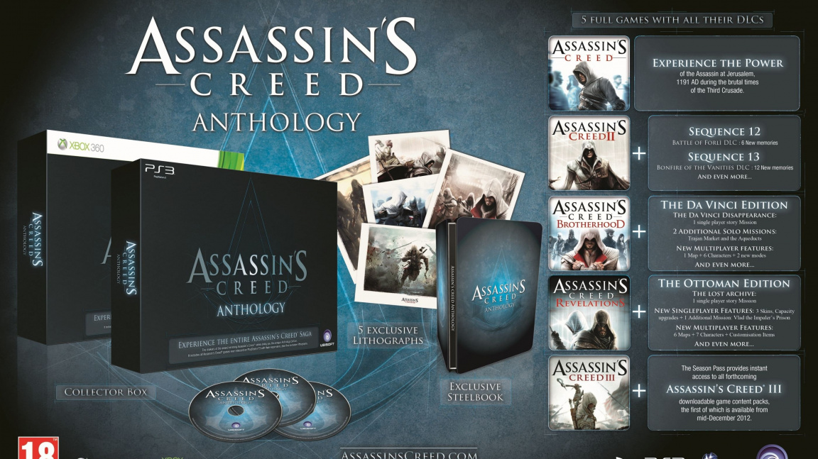 Ubisoft vydá Assassin's Creed Anthology pro PS3 a X360