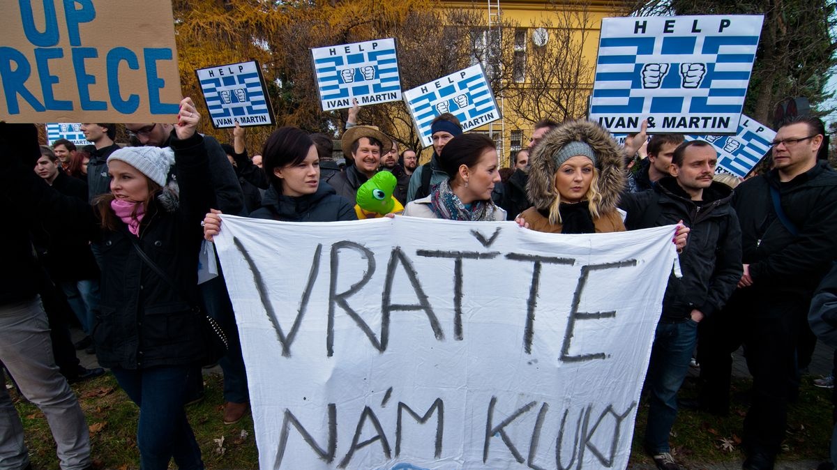 Momentky z demonstrace na podporu zadržených vývojářů