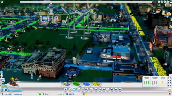 Principy produkce a znečištění na videu ze SimCity