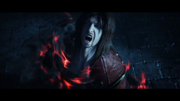 Falešné upírské zuby na videu z Castlevania: Lords of Shadow 2