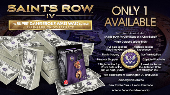 Saints Row IV nabízí za vlasy přitaženou edici za milion dolarů