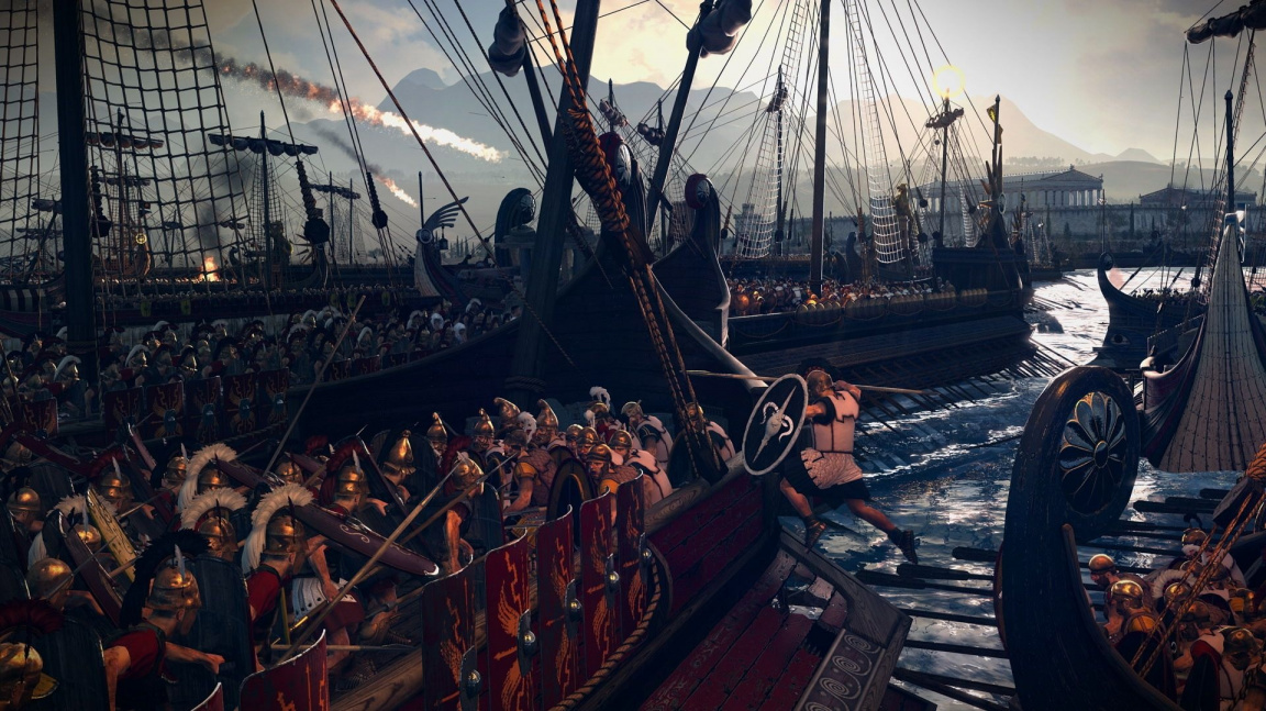 Total War: Rome II předvádí námořní střety a tříštící se lodě