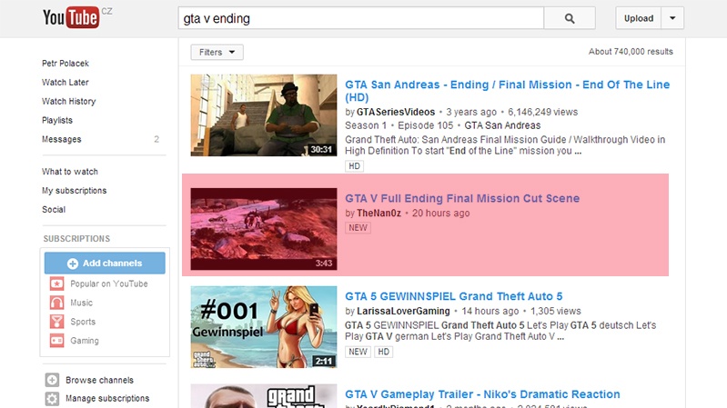 Let's playe GTA V nevadí, příběhové scénky půjdou z YT pryč
