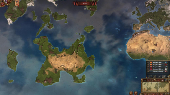 Conquest of Paradise k Europa Universalis IV předvádí náhodné mapy
