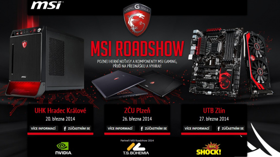 Přijďte na MSI Gaming Roadshow 2014 do Hradce, Plzně a Zlína