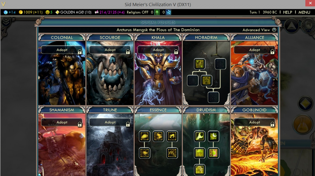 Zajímavá modifikace překope Civilizaci V do blizzardích barev