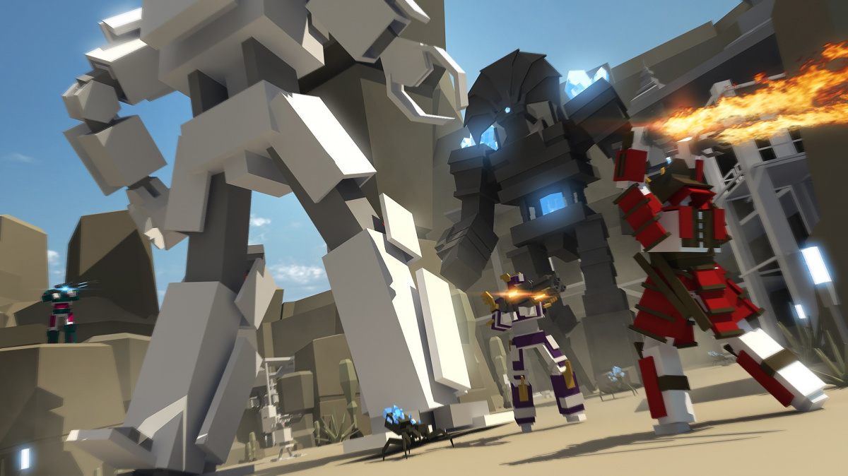 Minimum připomíná Minecraft, ale hraje se jako týmová střílečka