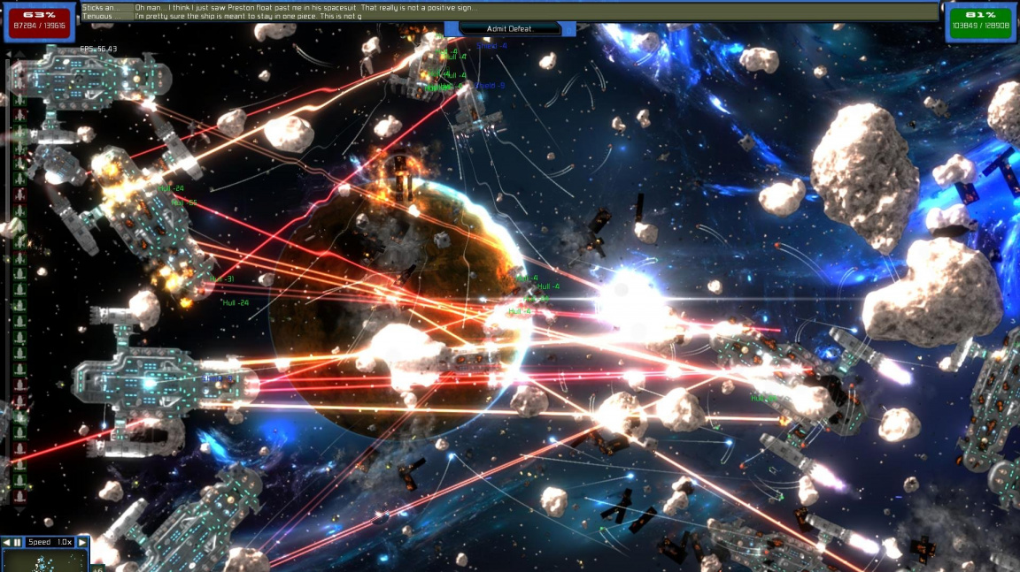 Gratuitous Space Battles 2 předvádí efekty v obrovité vesmírné bitvě