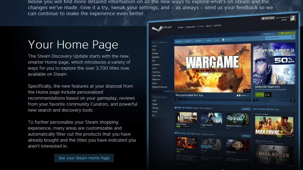 Steam mění způsob vyhledávání i doporučování her a chlubí se 100 miliony účtů