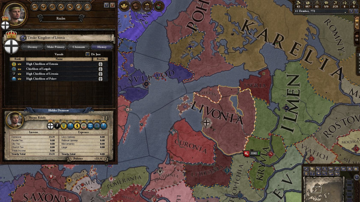 V Crusader Kings II datadisku Charlemagne se mohou vévodové prohlašovat se za krále