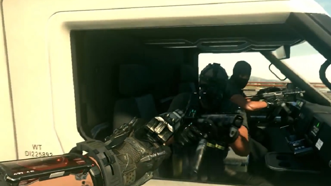 Ukázka z kampaně Call of Duty: Advanced Warfare připomíná skákačku na kolejích