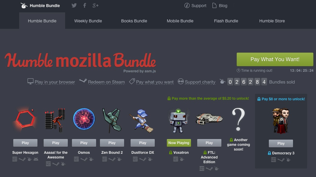 Humble Mozilla Bundle prodává balík osmi her do vašeho prohlížeče