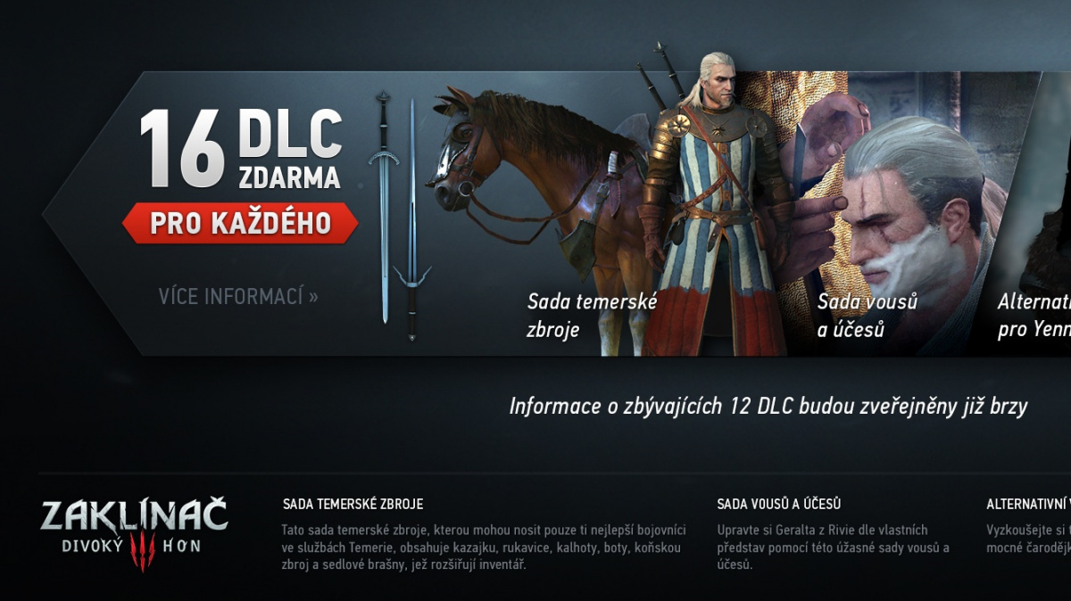 Majitele třetího Zaklínače čeká 16 bezplatných DLC