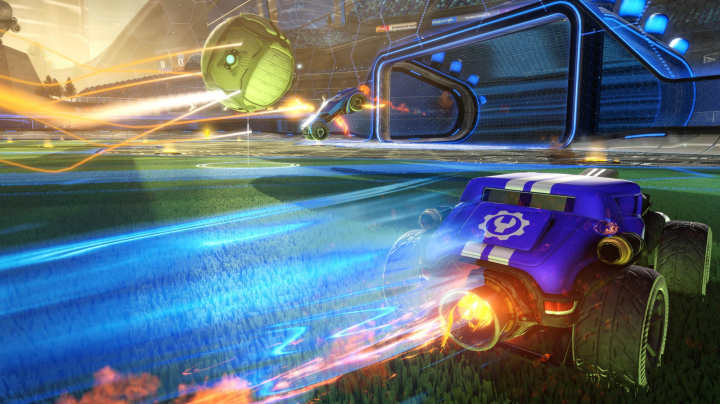 V Rocket League hrají fotbal skákající raketová auta