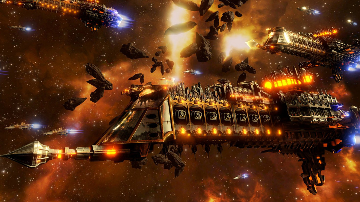 První záběry z Battlefleet Gothic: Armada předvádí slet vesmírných korábů do bitvy