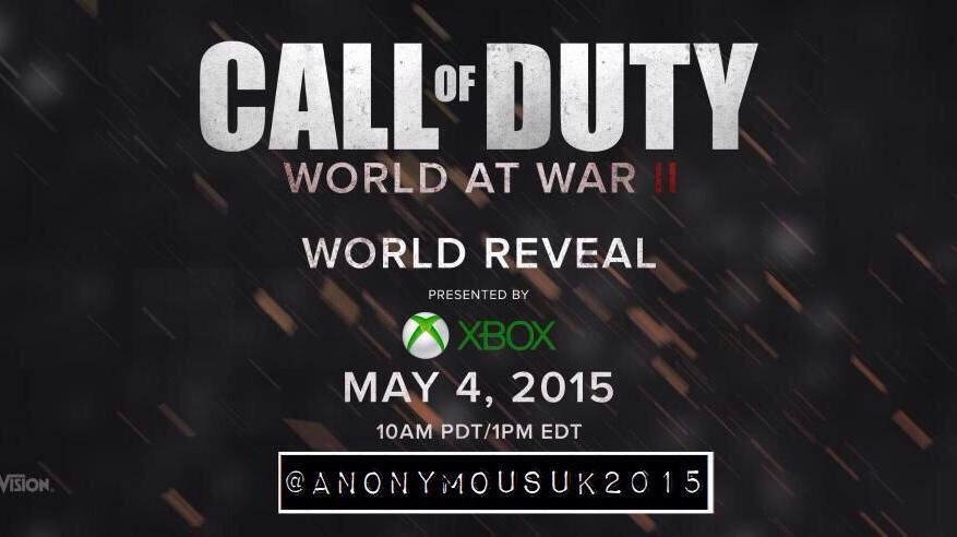 Vrátí se letošní díl Call of Duty do 2. světové? Odnož Anonymous říká, že ano.