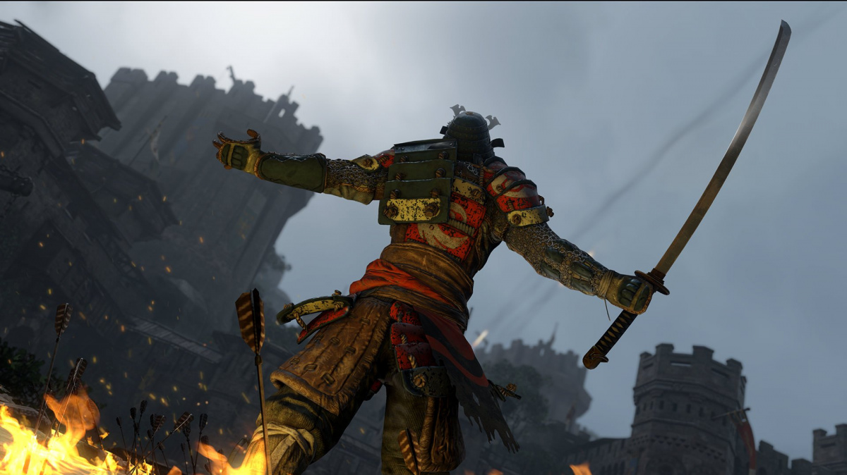 Středověká rubačka For Honor představuje smrtícího samuraje s katanou