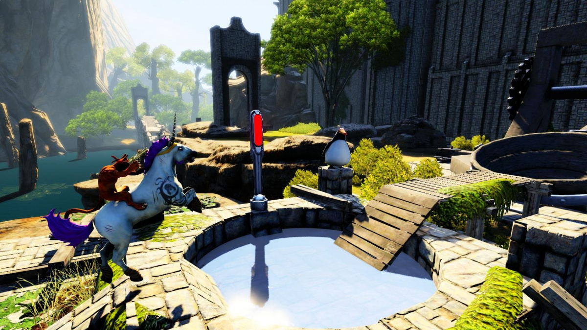 Ozbrojená kočka na ohnivém jednorožci je v DLC pro Trials Fusion běžný úkaz