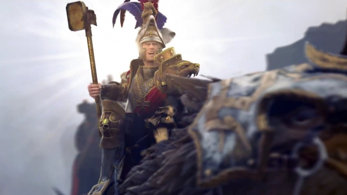 Karl Franz vraždí orky v bitvě z Total War: Warhammer