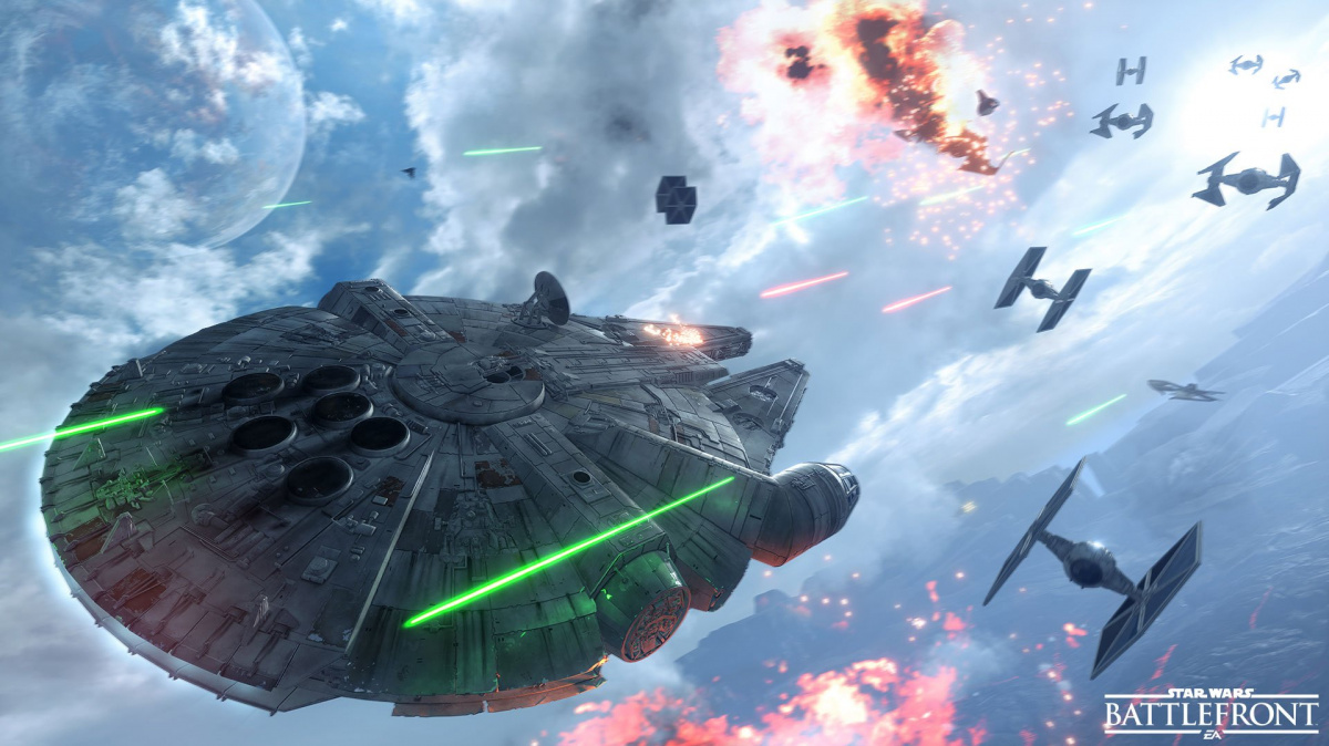 Ve Star Wars Battlefront budete moci pilotovat Millennium Falcon a Slave I