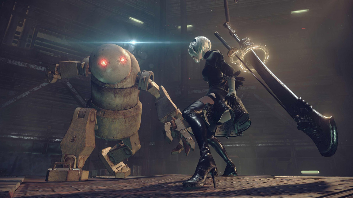 V ačním RPG Nier: Automata se spolu utkají androidi a obrovské stroje