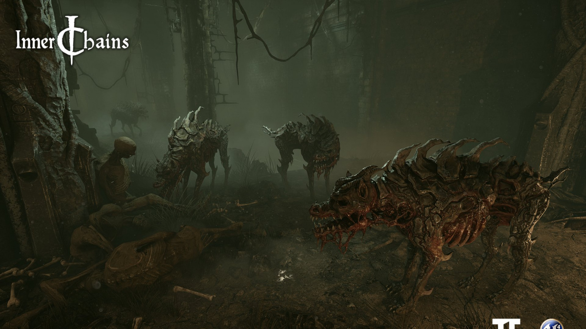 Ukázky nepřátel i prostředí z first-person hororu Inner Chains