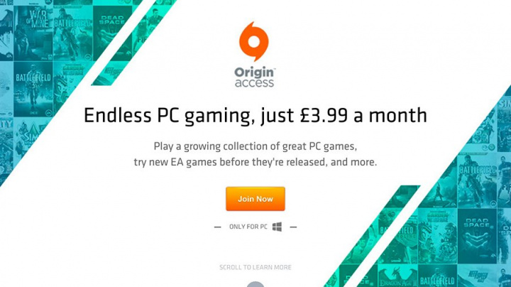 PC služba Origin Access nabízí za měsíční poplatek přístup ke katalogu her od EA