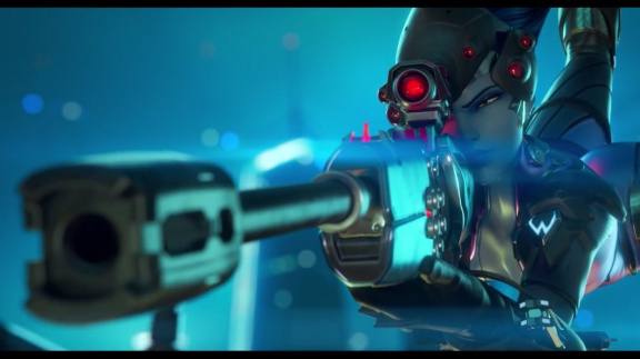 Spektakulární představení odstřelovačky Widowmaker z online akce Overwatch