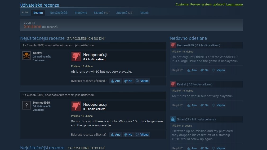 Steam zavádí systém recenzí, který reflektuje průběžné změny ve hrách