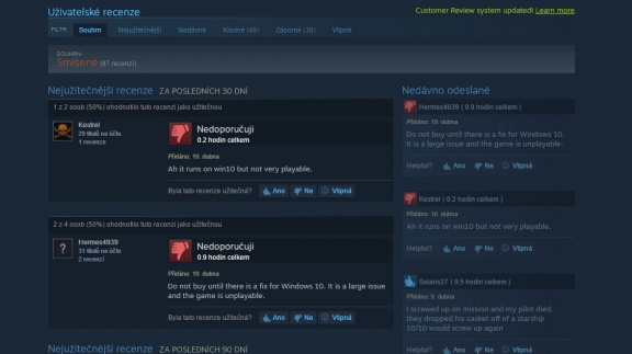 Steam zavádí systém recenzí, který reflektuje průběžné změny ve hrách