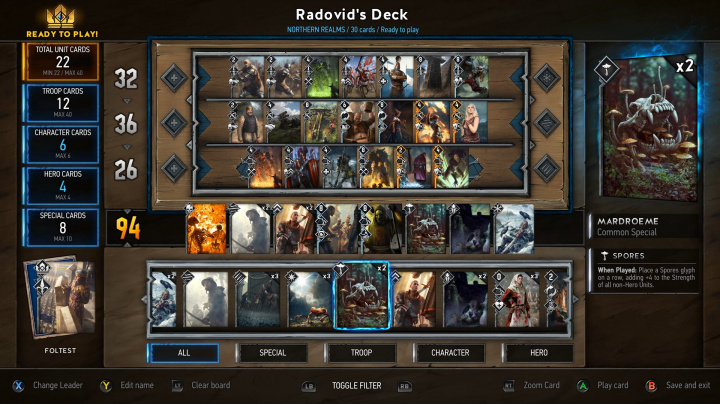 Gwent spouští nový mód Aréna, složíte si v něm balíček z náhodných karet