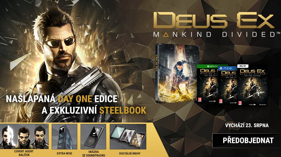 Xzone upgraduje všechny objednávky hry Deus Ex: Mankind Divided na Day One edici