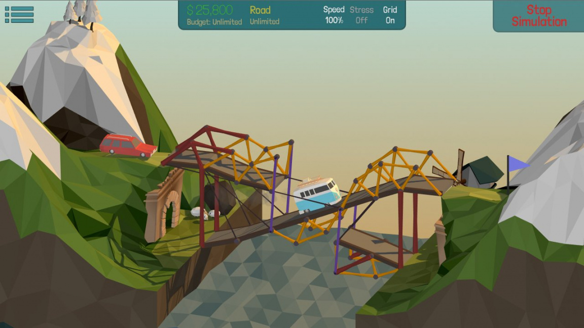 Stavitelská hra Poly Bridge opouští early access - prověří vaši schopnost navrhovat mosty