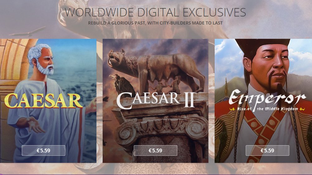 GOG vrací do hry strategické klasiky Caesar, Caesar II a Emperor: Rise of the Middle Kingdom