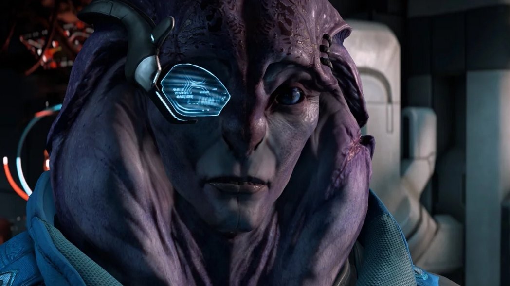 Angařan Jaal z Mass Effect: Andromeda představuje typického zástupce své rasy
