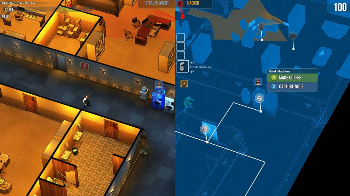 V kooperační hře Hacktag se jeden plíží a druhý hackuje