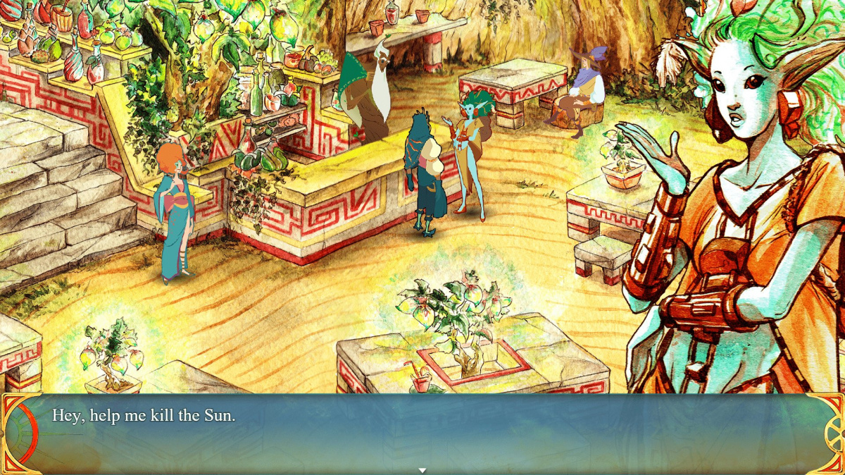 RPG Selling Sunlight zaujme krásnou kreslenou grafikou, originálním světem i hrdinou bez tváře